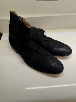Men’s black suede, John Varvatos handmade in Italy boots size 12