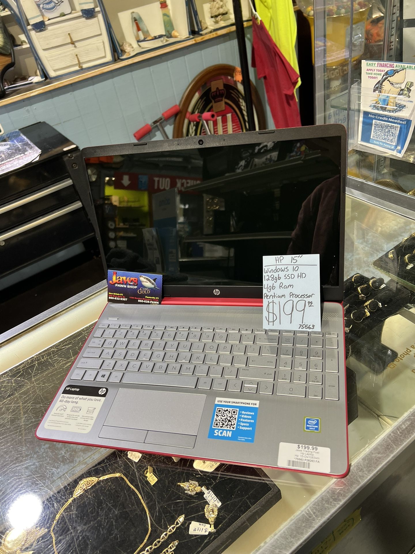Red HP Laptop 15 inch pick up only