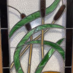 Large Cat Tails Cattails Suncatcher Stained Glass Window Art  3ft 3” X 22”