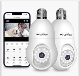 4MP Bulb Security Camera 2.4GHz,360° 2K Security Cameras Wireless Outdoor Indoor Full Color Day and Night, Motion Detection, Audible Alarm, Easy Insta