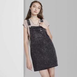 Wild Fable Denim Pinafore Mini Dress 