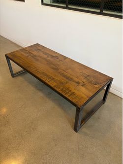 Rustic Wood and Metal Coffee Table