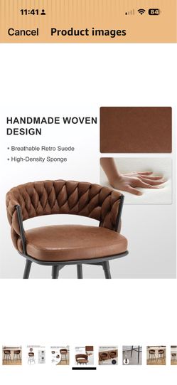 26" Brown Swivel Bar Stool