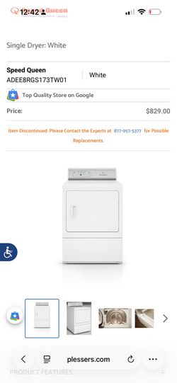 Speed queen dryer model: adee8rgs173tw01 s: 1(contact info removed)56