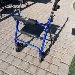 Hugo Rolling Walker w/ Seat – Blue