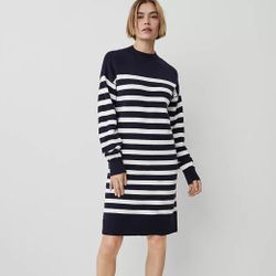 New! Ann Taylor Stripped Cozy Sweater Dress