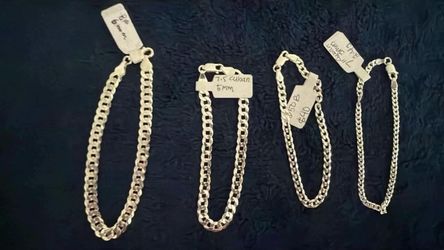 Cuban Italian Silver bracelets