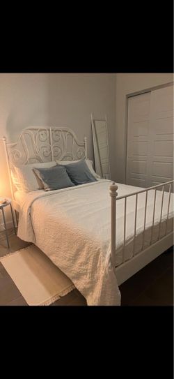 White Full Bedframe