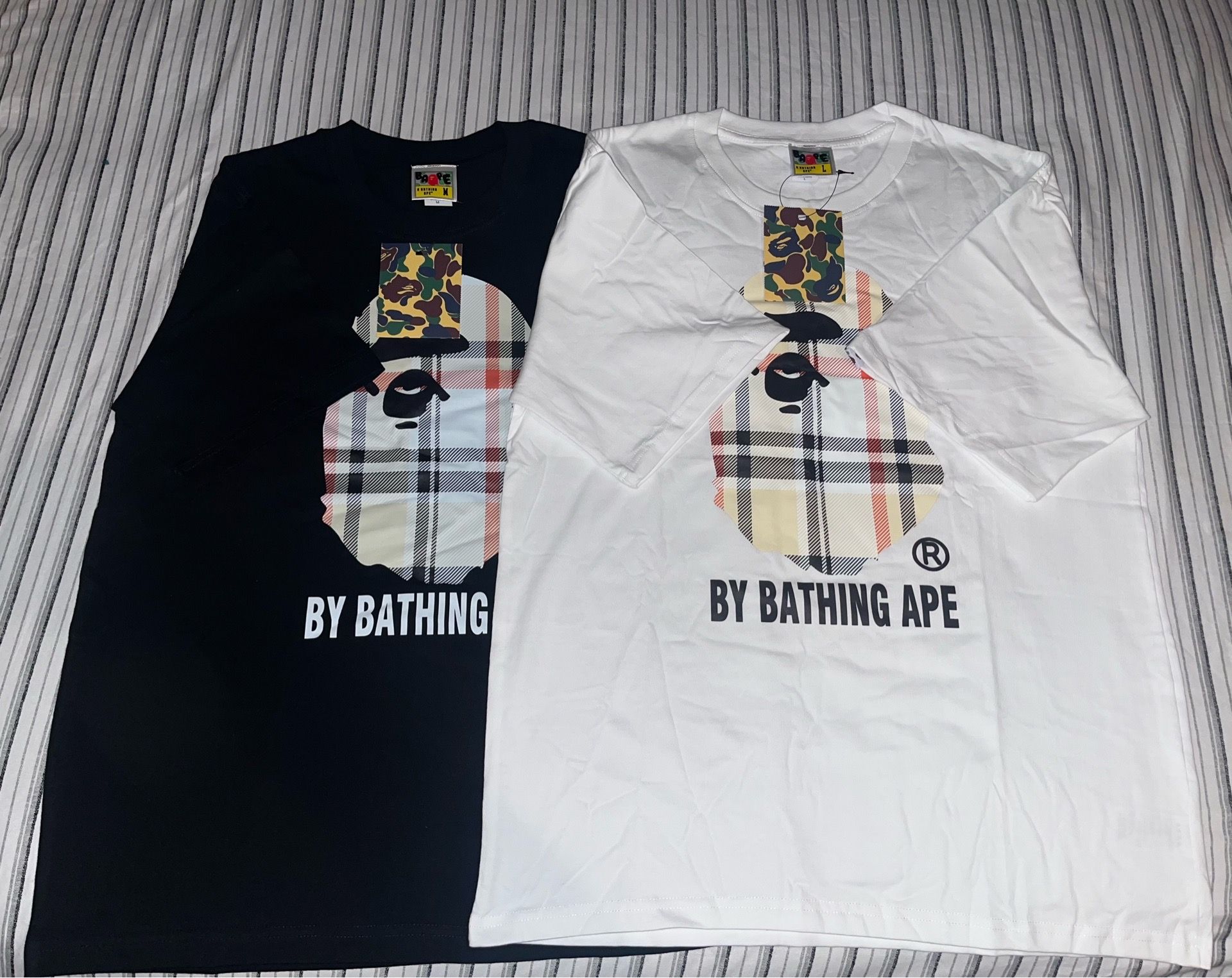 Burberry Bape Shirts , white and black size L and M
