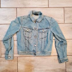 Vintage Womens Ralph Lauren Jeans Co Green Label Denim Jean Jacket Size Medium