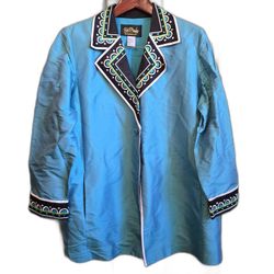 Vintage Bob Mackie Wearable Art 100% Silk Jacket - Size L