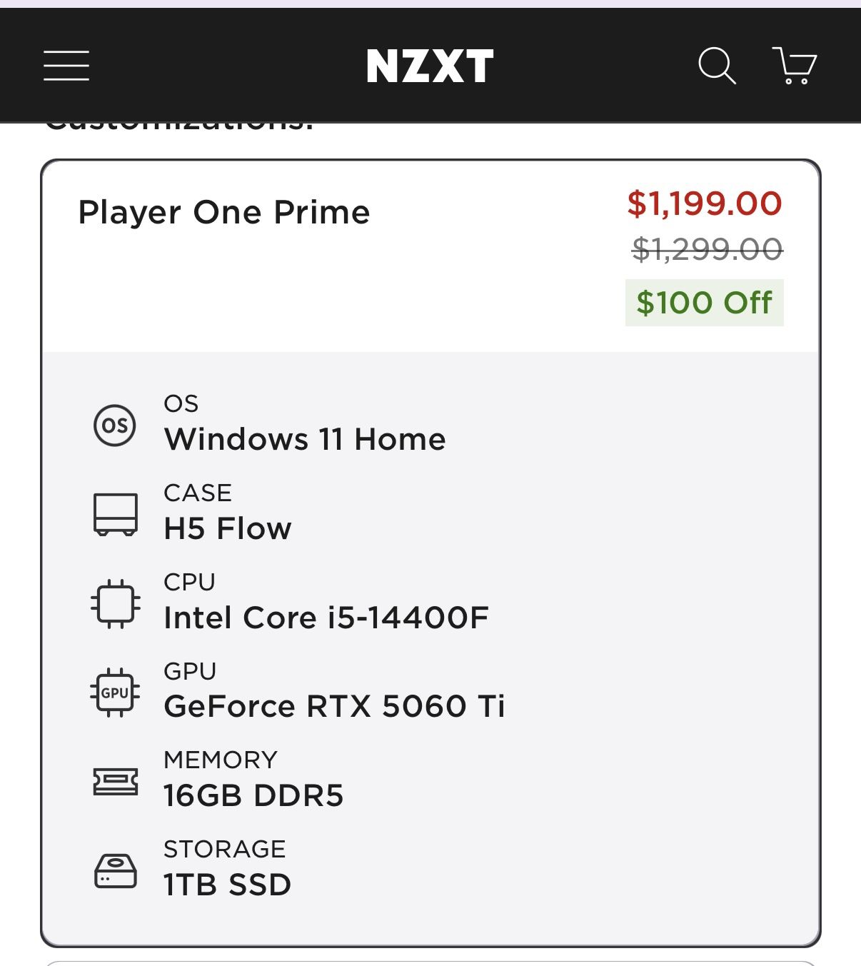 NZXT Player One Prime Gaming PC
