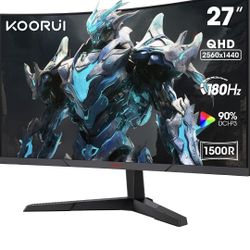 KOORUI 27 inch Curved Gaming Monitor, QHD (2560 x 1440) 