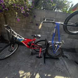 Hyper 20" Full Suspension Bear Mountain Bike - Red Multicolored: 7-Speed, Steel Frame And a Bmx Stealth Bike Including Stand And bike Pump 