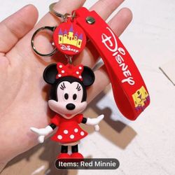 Adorable, red Minnie mouse keychain