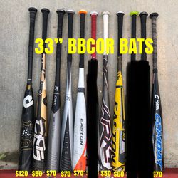 Baseball Bats  33” BBCOR Certified Bats Prices Are Labeled In The Pictures Have More Equipment On My Profile Page. Also have softball equipment 