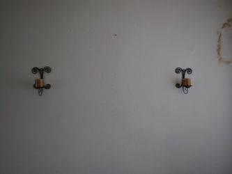 2 Small  Black Wall Candle Holders 