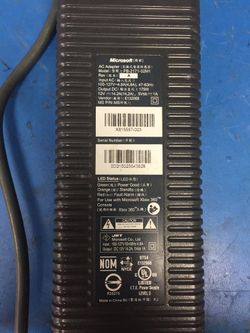 Xbox 360 power cord ac adapter pb-2171-02m1