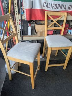 Set of two highback bar chairs