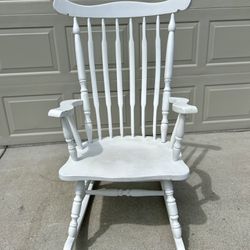Solid Wood White Rocking Chair