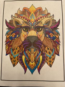 Hand colored majestic lion