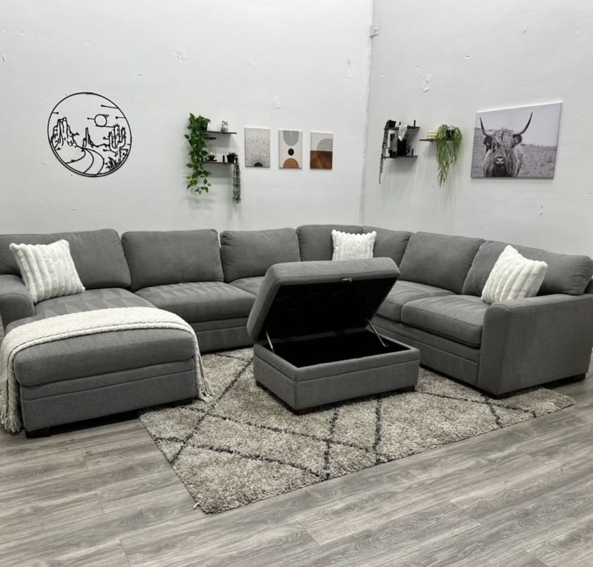 Grey Sectional Couch - Free Delivery 