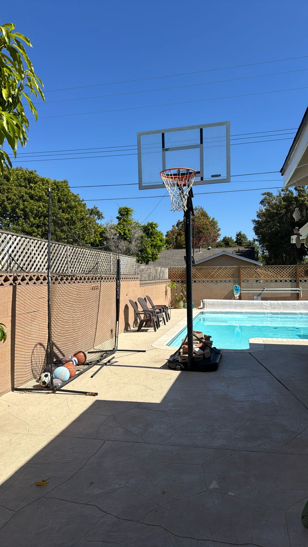 Basketball Hoop And Baseball Net
