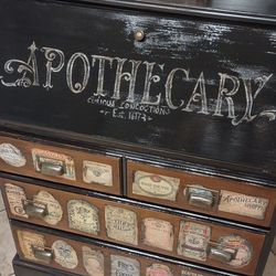Apothecary Antiqued Secretary Desk Dresser Table Bar 