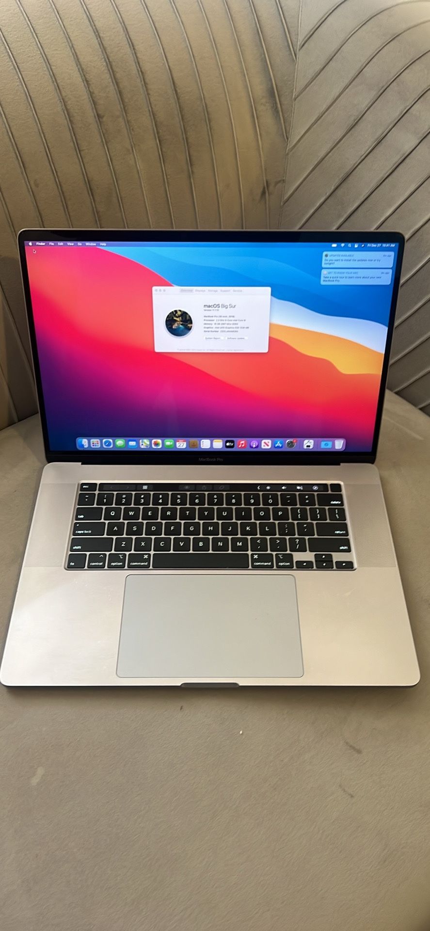 GOOD CONDITION MACBOOK PRO 2019 CORE I9 PROCESSOR 16GB RAM 512GB SSD LAPTOP 