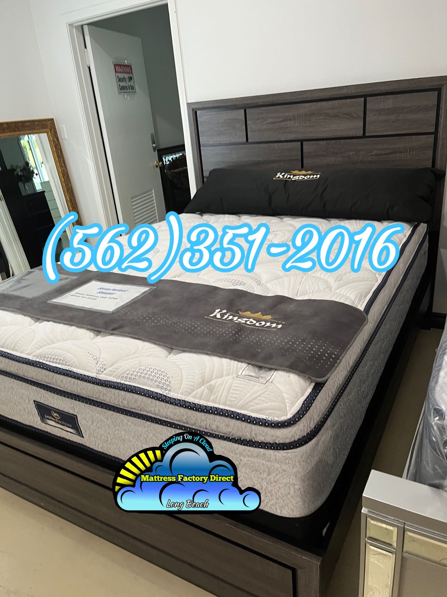 Grey Queen Wooden Bed Frame