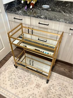 Ashley Furniture Two-Tier Gold Bar Cart