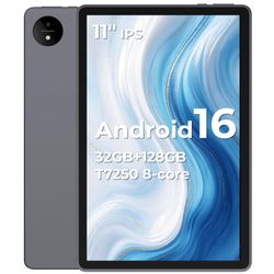 New Android 16 Tablet, 11 Inch tablet, with 32(8+24)GB RAM 128GB ROM, Octa-Core T7250 CPU, 8000mAh, 8+16MP Camera, 1920P Screen, Widevine L1, Bluetoot
