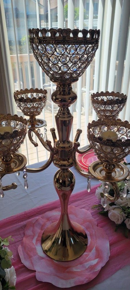 4 Gold Candelabras