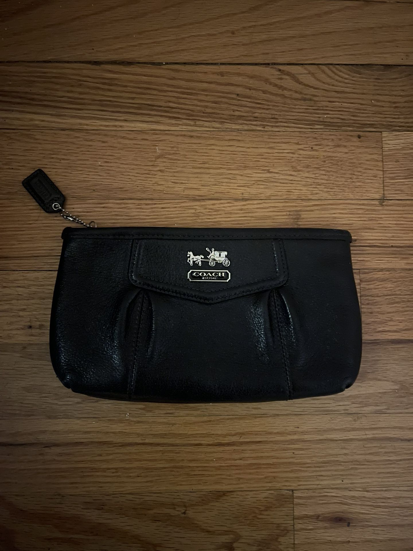 Coach Black Leather Wristlet/ Clutch 