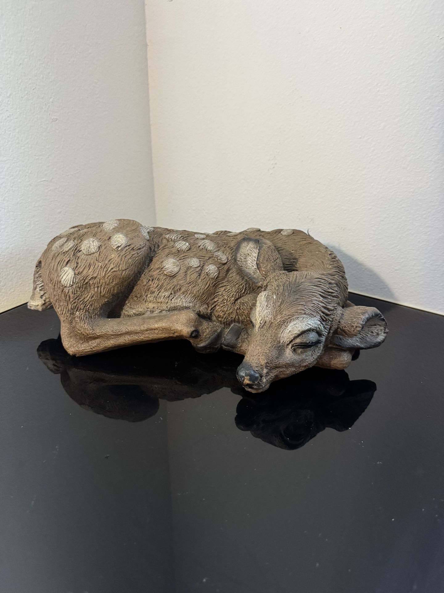 Sleeping Fawn Cast Concrete Statue