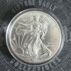 2015 American Silver Eagle 1 Troy Oz .999 Fine Silver In Capsule 
