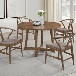 **SALE** New Mid-Century Modern Solid Wood Round Dining Set! 