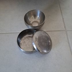 Rice Bowls 6 Stainless Steel  With Lid 