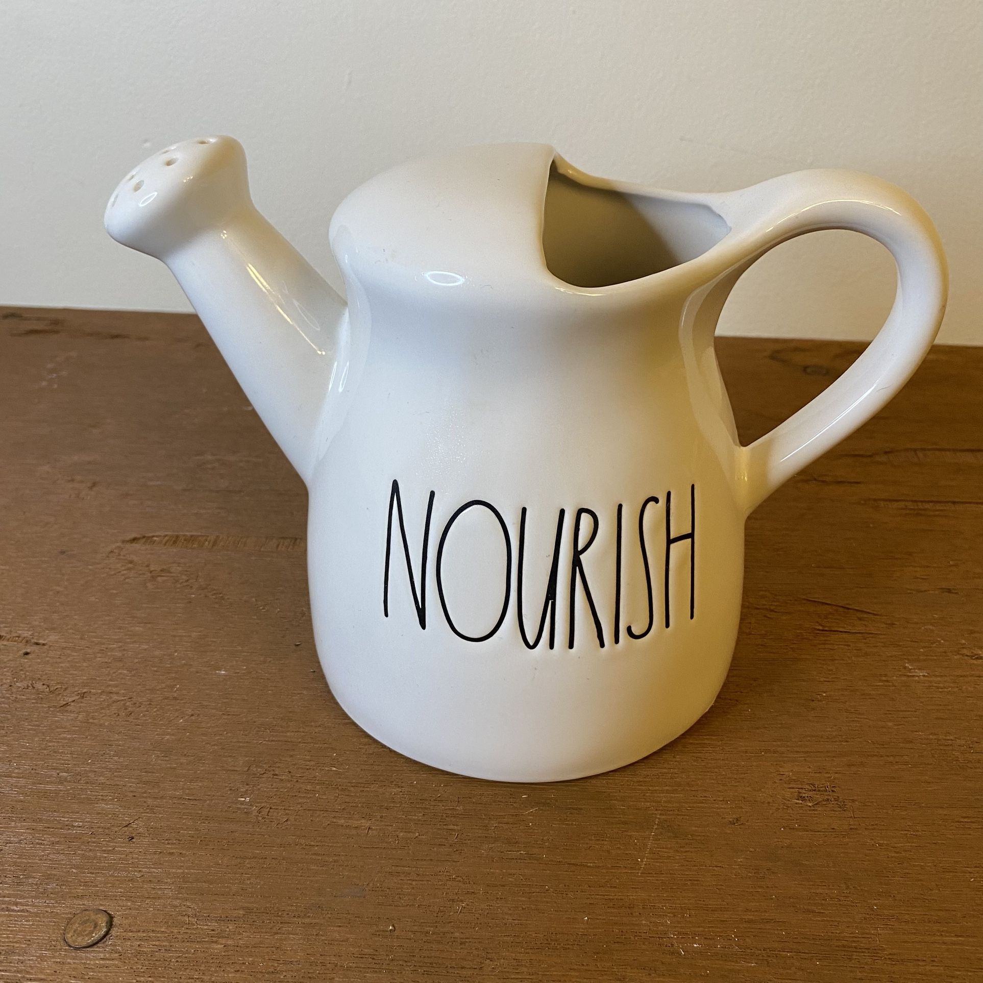 New Rae Dunn White Ceramic Watering Can Planter Flower Pot HOME