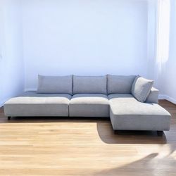 🏷OUTLET FURNITURE | Macon 3-piece Fabric Modular Sectional, Gray 💥 We Finance