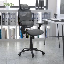 Ergonomic Gray Chair Modern Office Chair with Lumbar Support Breathable Mesh Covering Fully Adjustable Armrests   New in box C-1388  Choosing the most