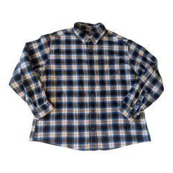 Eddie Bauer Style# 0145 Classic Fit Blue Plaid Button Down Collar Flannel Shirt Men's XXL
