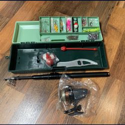 Portable Extendable Fishing Rod Tackle Box Set