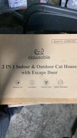 Two And One Indoor Or Outdoor Cat House With Escape Door