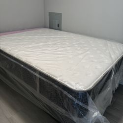 New Full Mattress And Box Spring 2pc Bed Frame Is Not Included 
