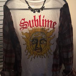 Bandanna/charm handmade necklace and reworked vintage shirt