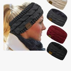 Loritta 4 Pack Womens Winter Headbands Fuzzy Fleece Lined Ear Warmer Cable Knit Thick Warm Crochet Headband