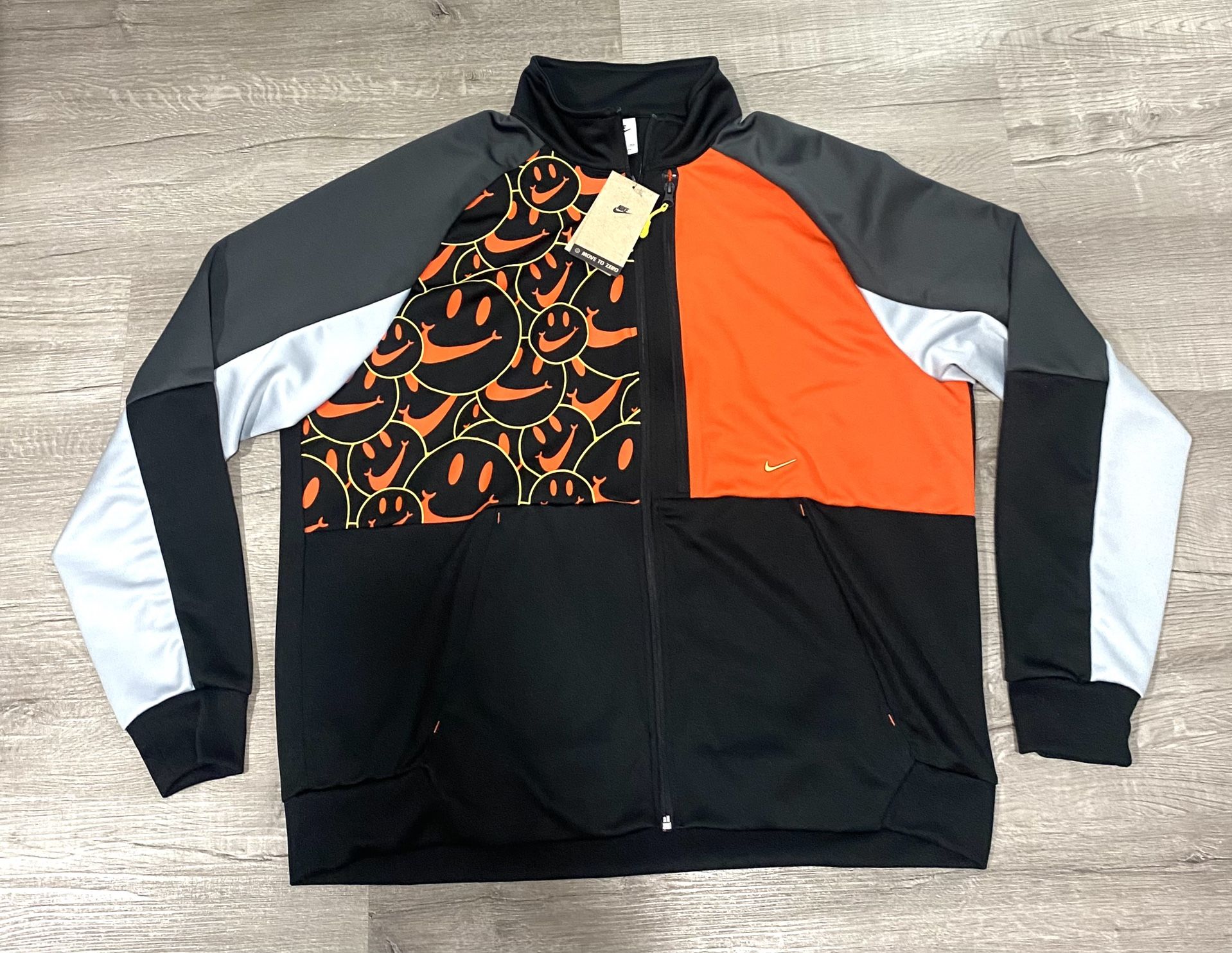 Nike N98 Smile Emoji Athletic Track Zip Jacket Black Red YDQ3524 Men's XXL New