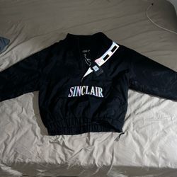 Sinclair Iridescent Popover Windbreaker Black