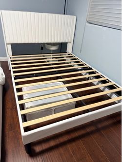 Queen size bed frame with headboard